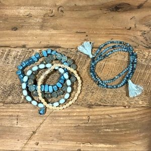 Blue Beaded Bracelets